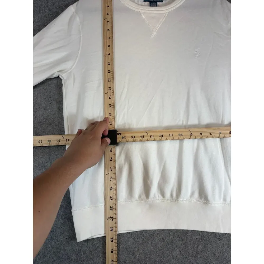 VINTAGE Polo Ralph Lauren Sweatshirt Mens Pony Pullover Crewneck Large Single V - Picture 4 of 6